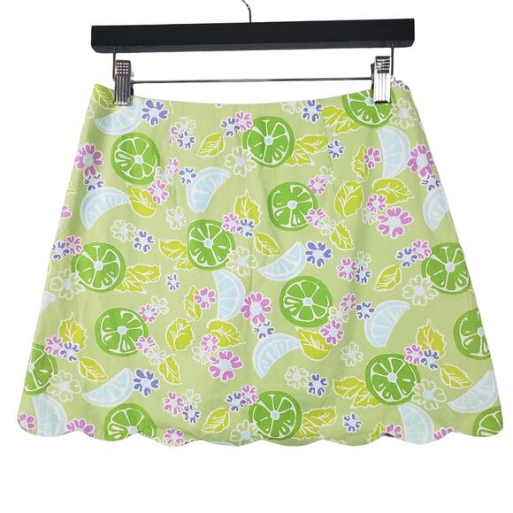 Lilly Pulitzer Skort Skirt Shorts Cute Bright Summer Lemon Lime Casual Resort 2 - Picture 1 of 5